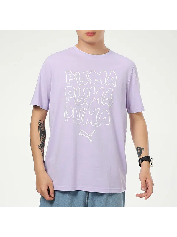 Футболка summer graphic t-shirt 'purple' Puma — изображение 3 из 4, фиолетовый