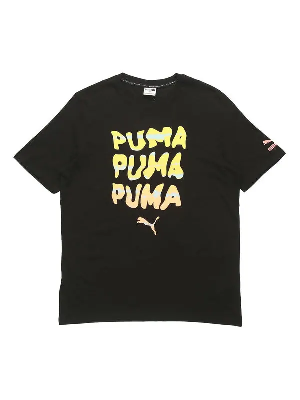 Футболка summer graphic t-shirt 'black' Puma — изображение 1 из 4, черный