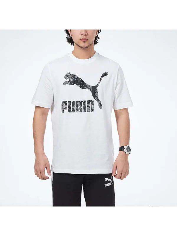Футболка archive logo t-shirt 'white' Puma — изображение 3 из 4, белый/черный