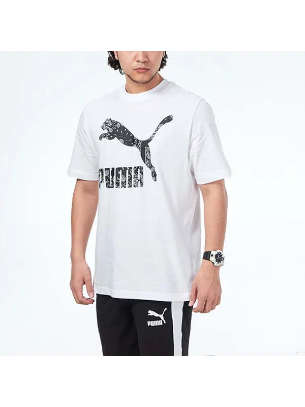 Футболка archive logo t-shirt 'white' Puma — изображение 4 из 4, белый/черный