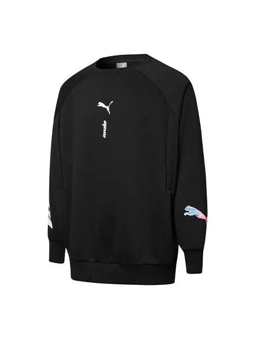 Толстовка logo printing round-neck sweatshirt black Puma — изображение 1 из 2, черный