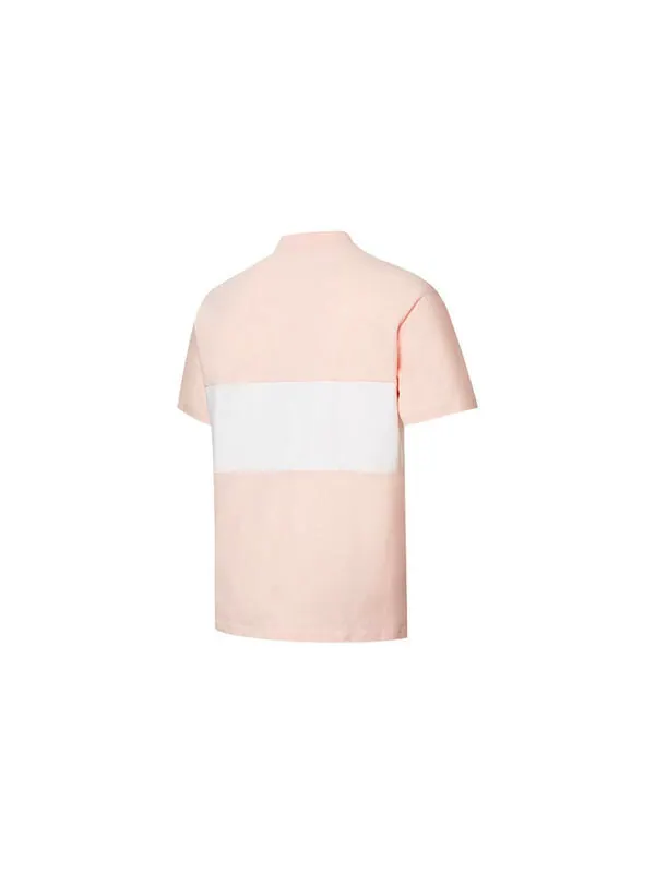 Рубашка поло classics patchwork tee 'pink' Puma — изображение 2 из 3, розовый/белый