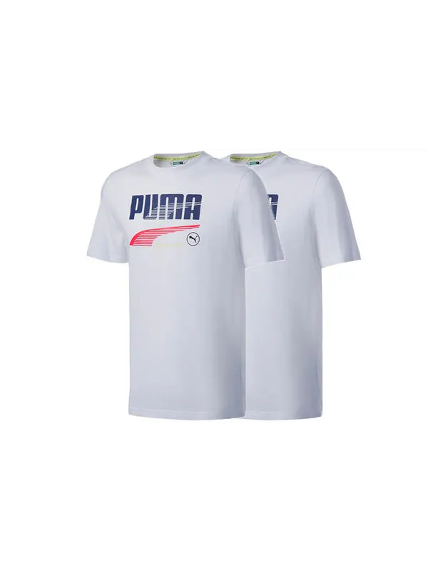 Футболка team graphic tee 'white' Puma — изображение 3 из 3, белый/красный