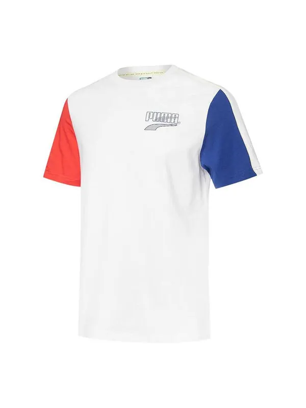 Футболка decor8 colour block t-shirt 'white' Puma — изображение 1 из 2, белый/синий/красный