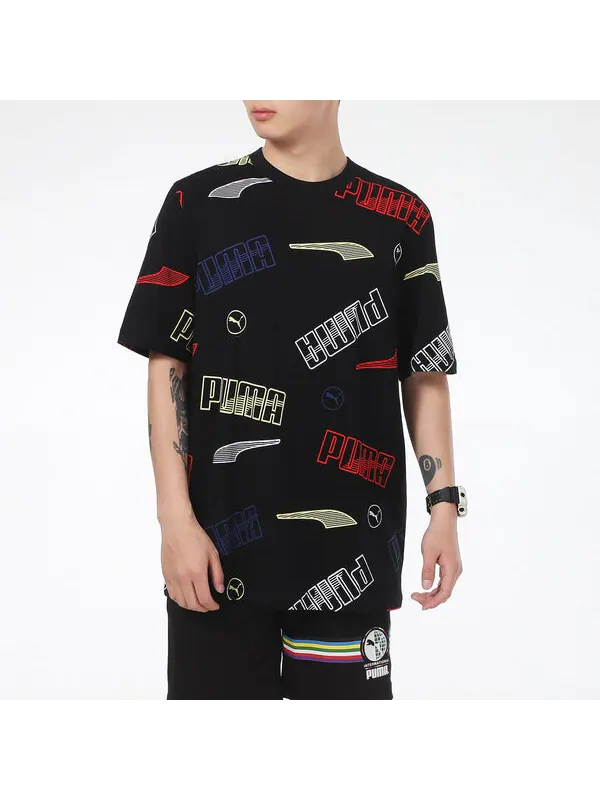 Футболка solid regular fit t-shirt 'black' Puma — изображение 3 из 4