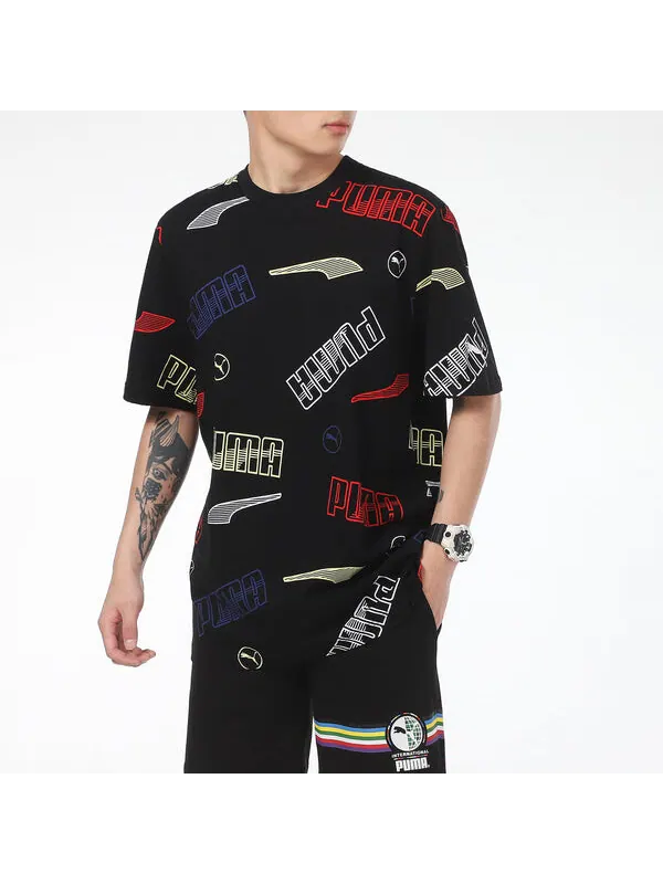 Футболка solid regular fit t-shirt 'black' Puma — изображение 4 из 4