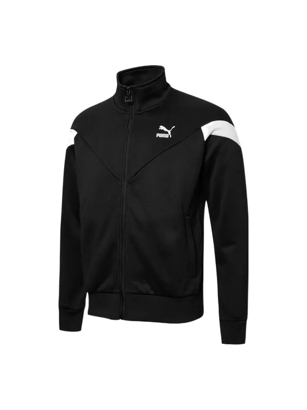 Куртка iconic mcs track jacket 'black' Puma — изображение 1 из 4, черный/белый