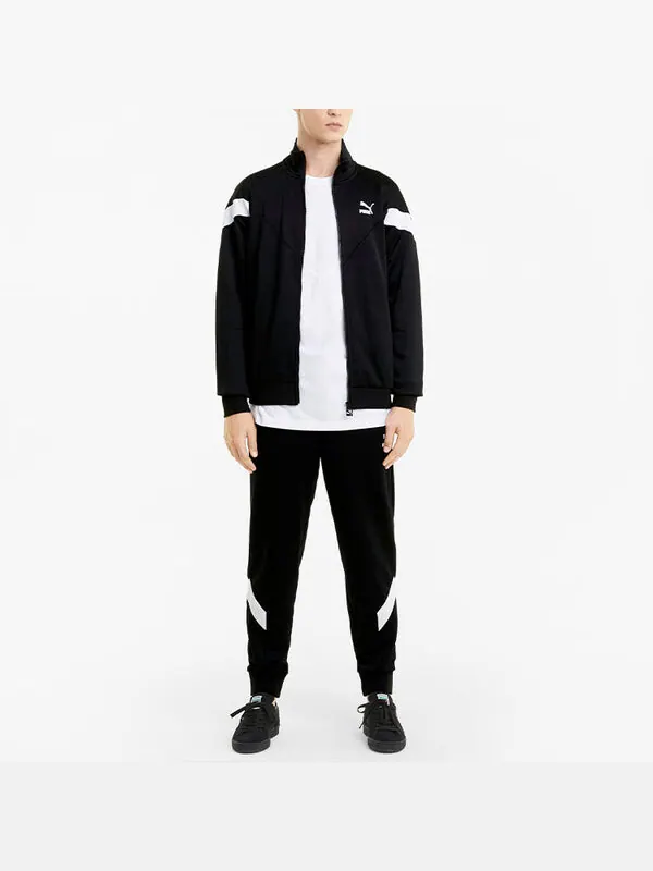 Куртка iconic mcs track jacket 'black' Puma — изображение 3 из 4, черный/белый