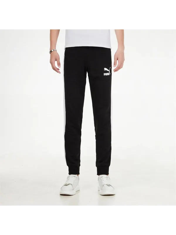Брюки iconic t7 track pants 'black' Puma — изображение 3 из 4, черный