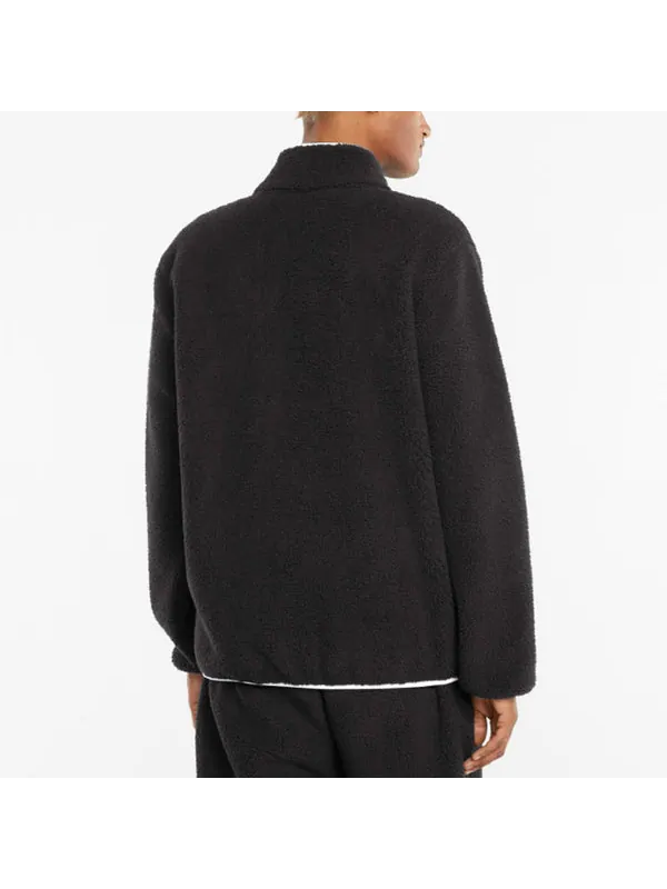 Куртка retro logo casual lamb's wool stand collar jacket black Puma — изображение 3 из 3, черный