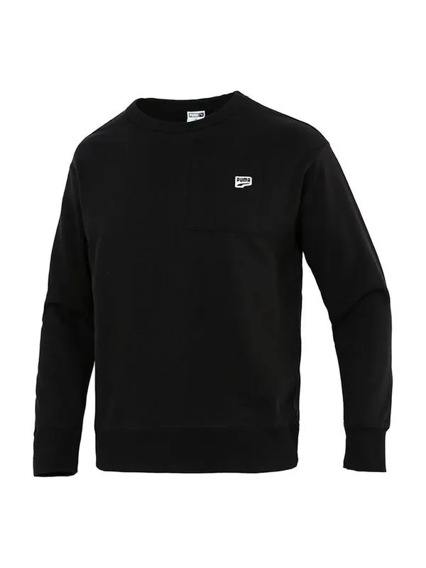 Толстовка pocket small label sports knit round neck pullover black Puma — изображение 1 из 3, черный