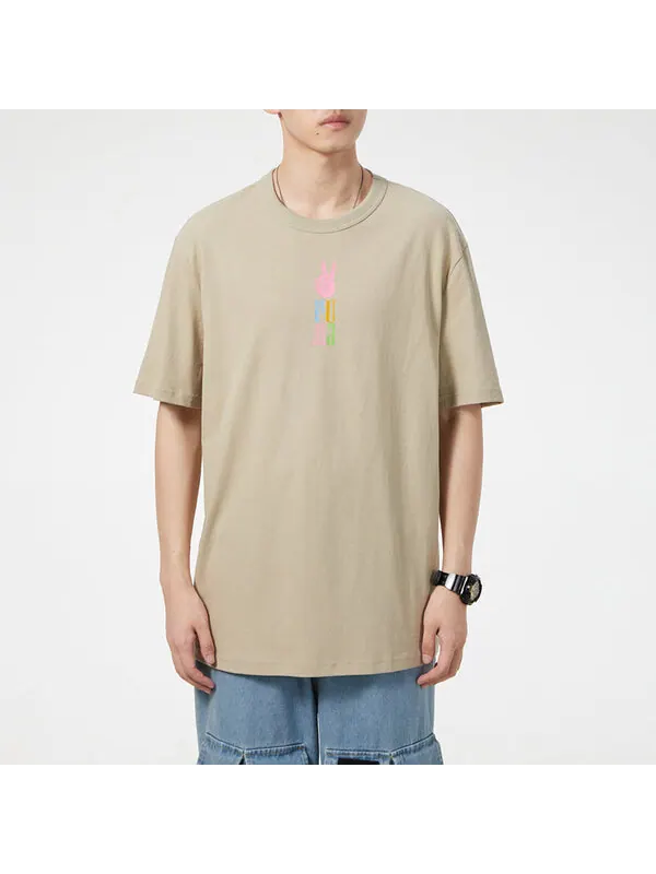Футболка athleisure casual sports cartoon printing round neck short sleeve khaki Puma — изображение 3 из 4, хаки