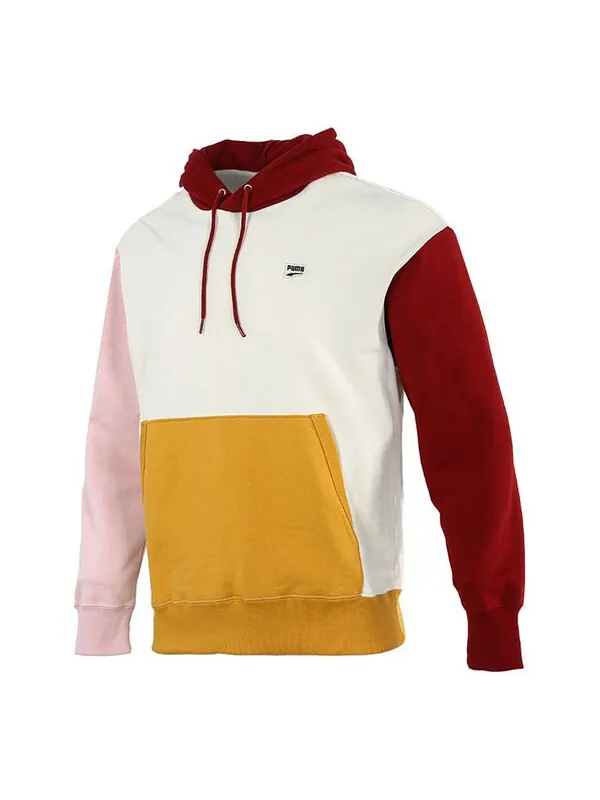 Толстовка sports colorblock hooded casual pullover white Puma — изображение 1 из 3, белый