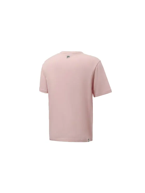 Футболка funny logo printing sports round neck short sleeve pink red Puma — изображение 2 из 2, красный