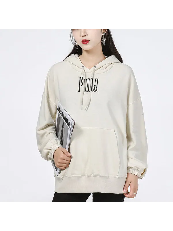 Свитер downtown graphic hoodie 'white' Puma — изображение 3 из 4, белый