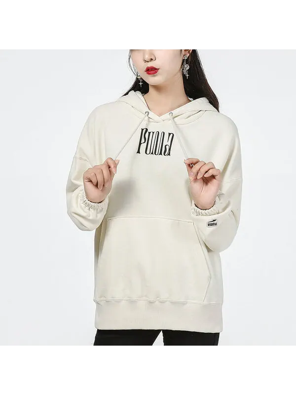 Свитер downtown graphic hoodie 'white' Puma — изображение 4 из 4, белый