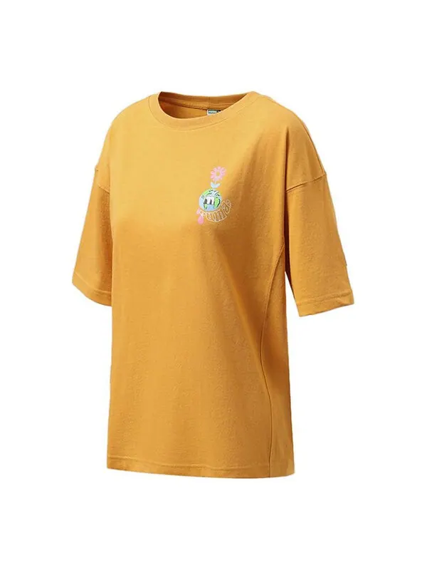 Футболка printing casual sport round neckshort sleeve yellow Puma — изображение 1 из 2, желтый