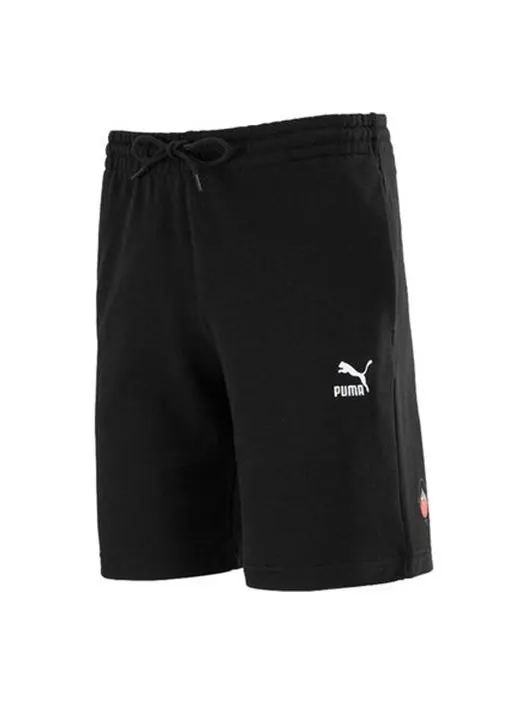 Шорты club shorts embroidered logo casual sports black Puma — изображение 1 из 2, черный