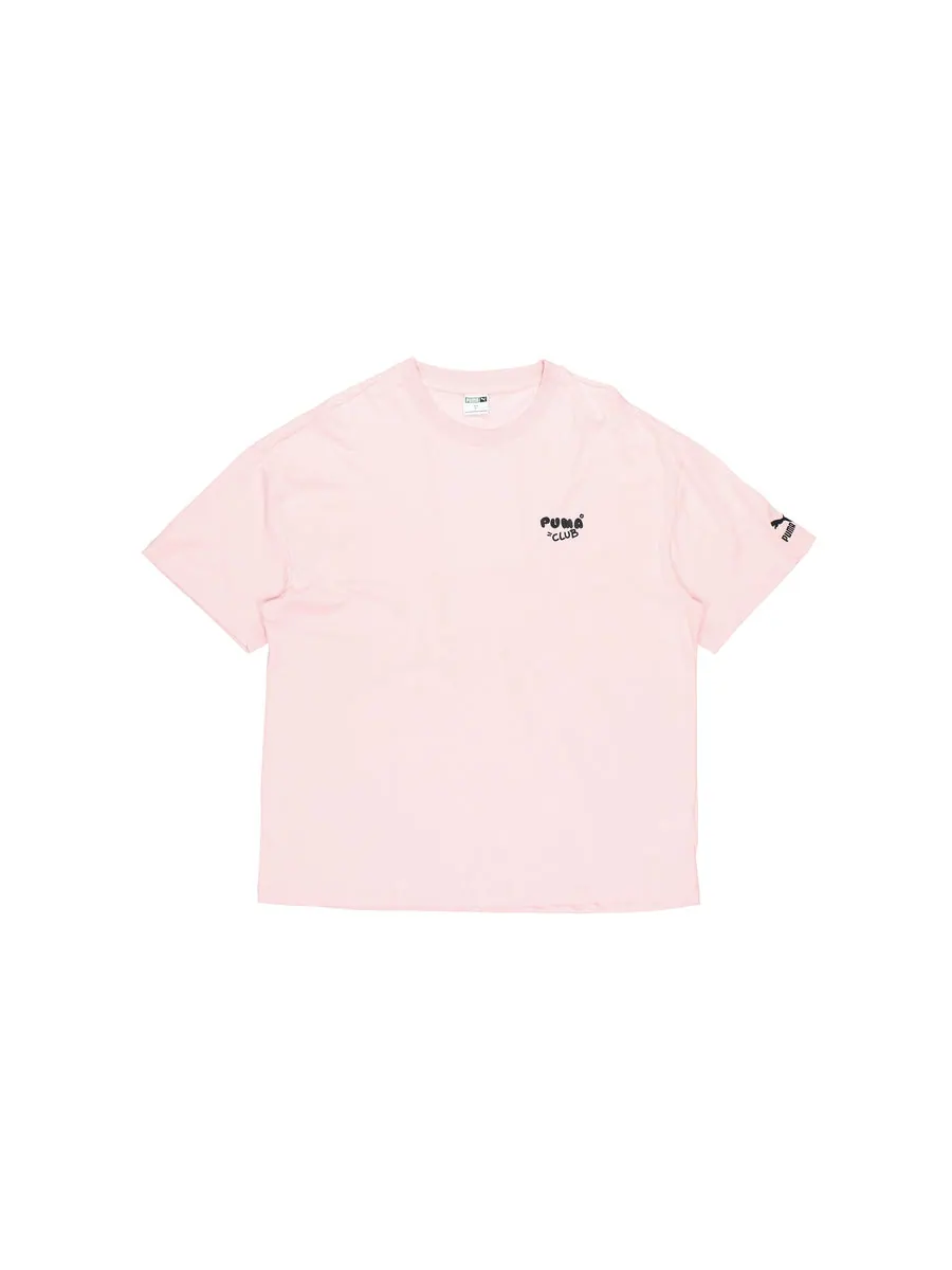 Футболка PUMA Men's Club Oversize SS Tee Sports Pink — изображение 2 из 5, красный