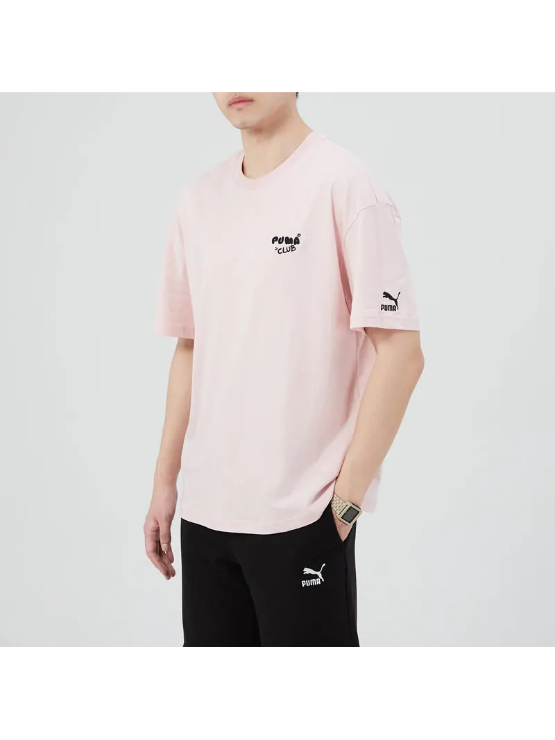 Футболка PUMA Men's Club Oversize SS Tee Sports Pink — изображение 5 из 5, красный