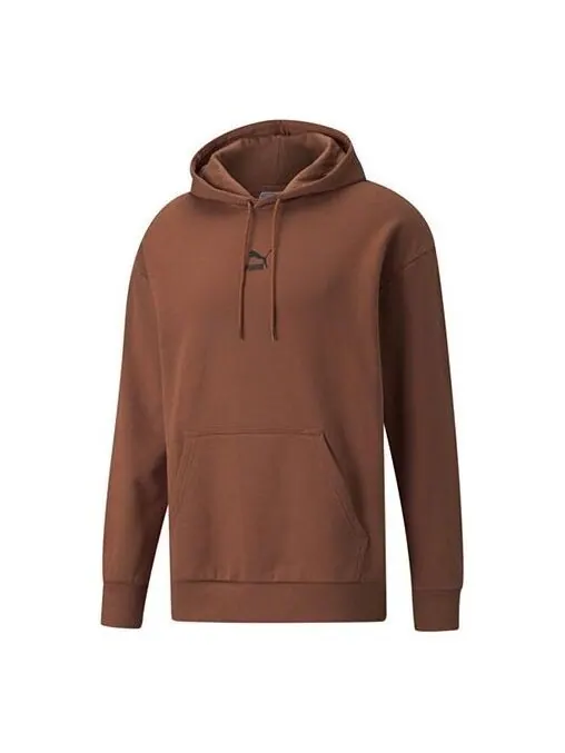 Толстовка classics oversized casual sports drawstring hooded long sleeves coffee Puma — изображение 1 из 4, коричневый