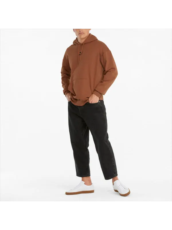 Толстовка classics oversized casual sports drawstring hooded long sleeves coffee Puma — изображение 3 из 4, коричневый