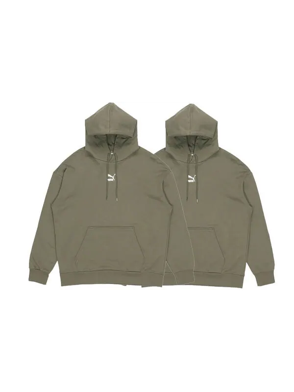 Толстовка logo printing knit sports green Puma — изображение 3 из 4, зеленый