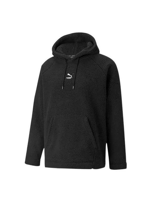 Толстовка classics sherpa hoodie 'black' Puma — изображение 1 из 4, черный