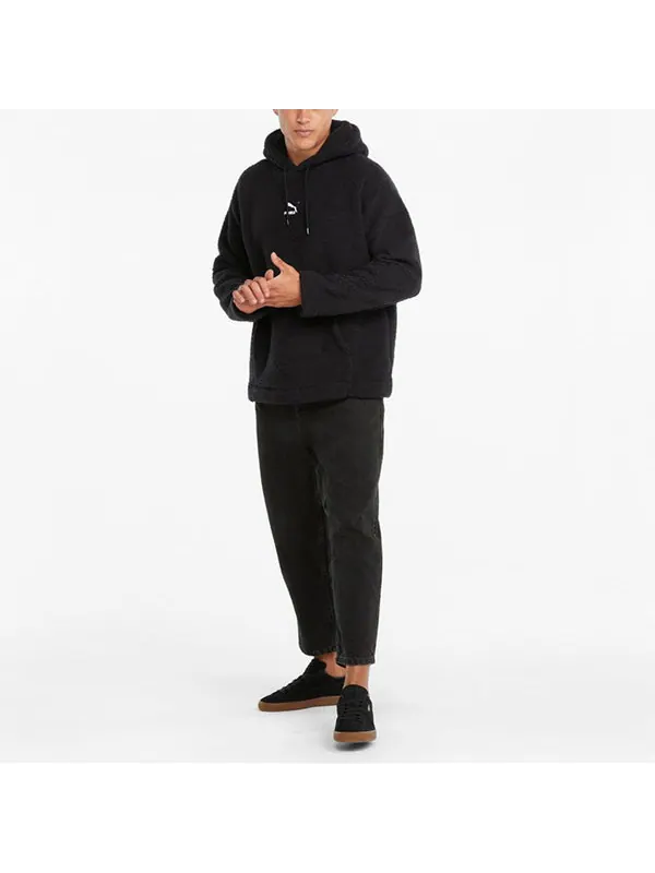 Толстовка classics sherpa hoodie 'black' Puma — изображение 3 из 4, черный