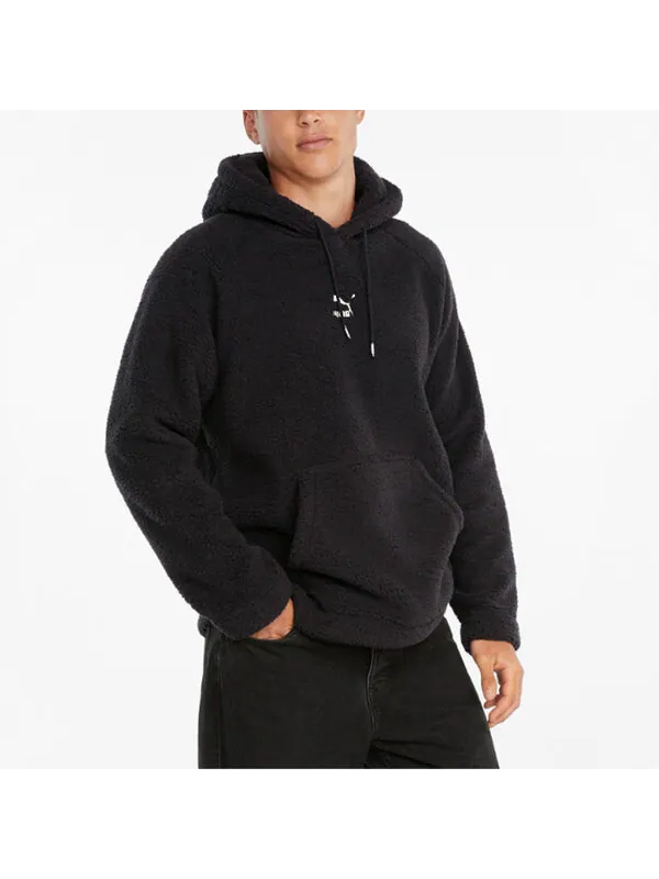 Толстовка classics sherpa hoodie 'black' Puma — изображение 4 из 4, черный