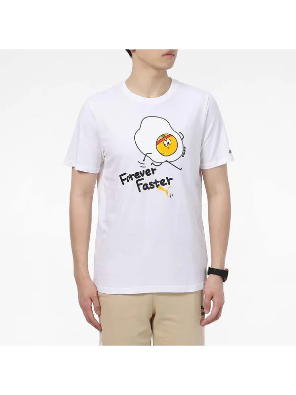 Футболка club graphic t-shirt 'white' Puma — изображение 3 из 4, белый