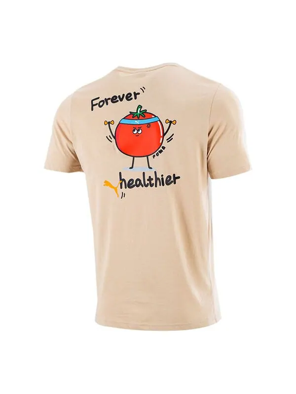 Футболка club graphic t-shirt 'beige' Puma — изображение 1 из 4, бежевый