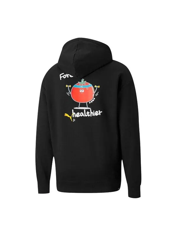 Толстовка PUMA Club Graphic Living Series Funny Printing Knit Sports Black — изображение 1 из 4, черный
