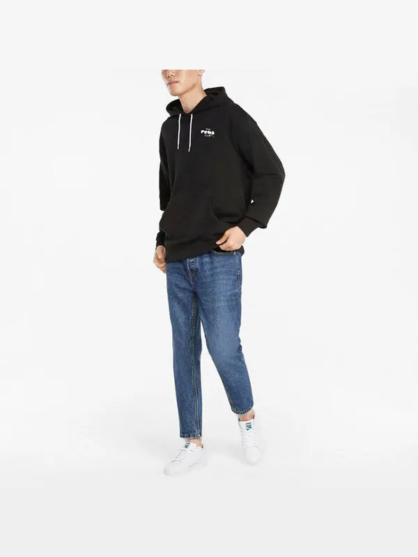 Толстовка PUMA Club Graphic Living Series Funny Printing Knit Sports Black — изображение 3 из 4, черный
