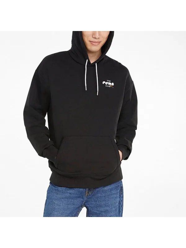 Толстовка PUMA Club Graphic Living Series Funny Printing Knit Sports Black — изображение 4 из 4, черный