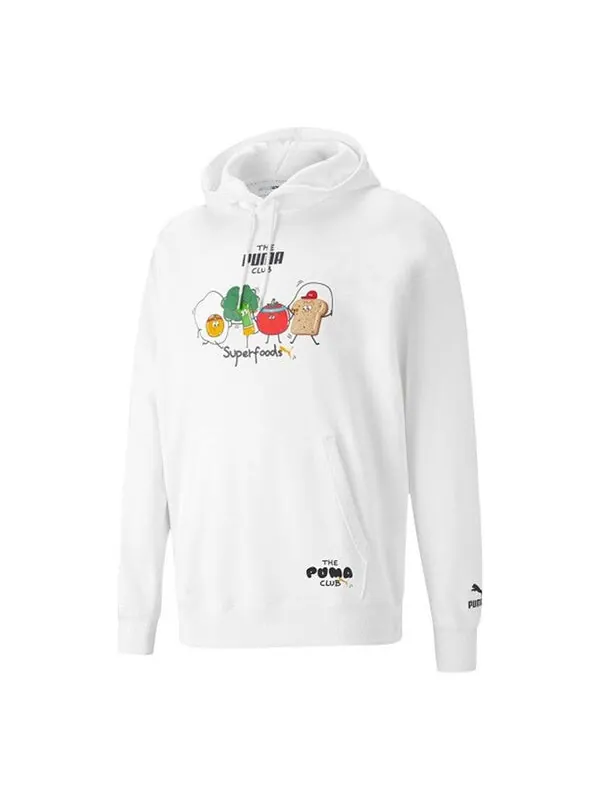 Толстовка PUMA Club Graphic Living Series Funny Printing Knit Sports White — изображение 1 из 4, белый