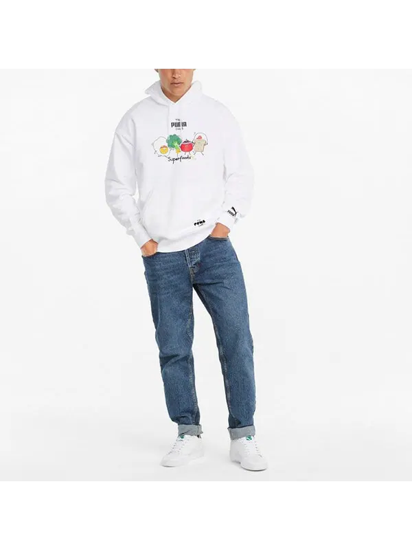 Толстовка PUMA Club Graphic Living Series Funny Printing Knit Sports White — изображение 3 из 4, белый