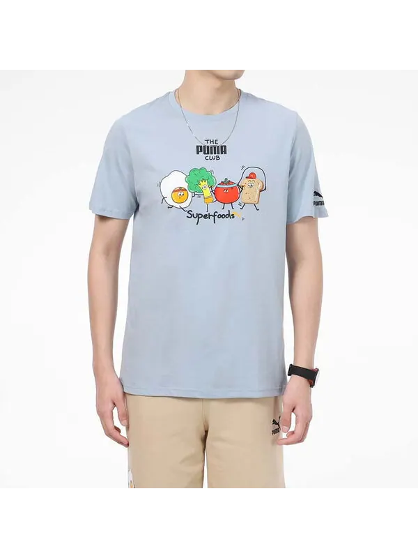 Футболка club graphic t-shirt 'blue' Puma — изображение 3 из 4, синий