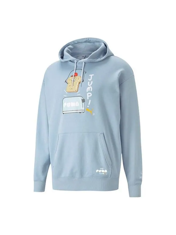 Толстовка club graphic funny printing knit sports light blue Puma — изображение 1 из 2, светлый синий