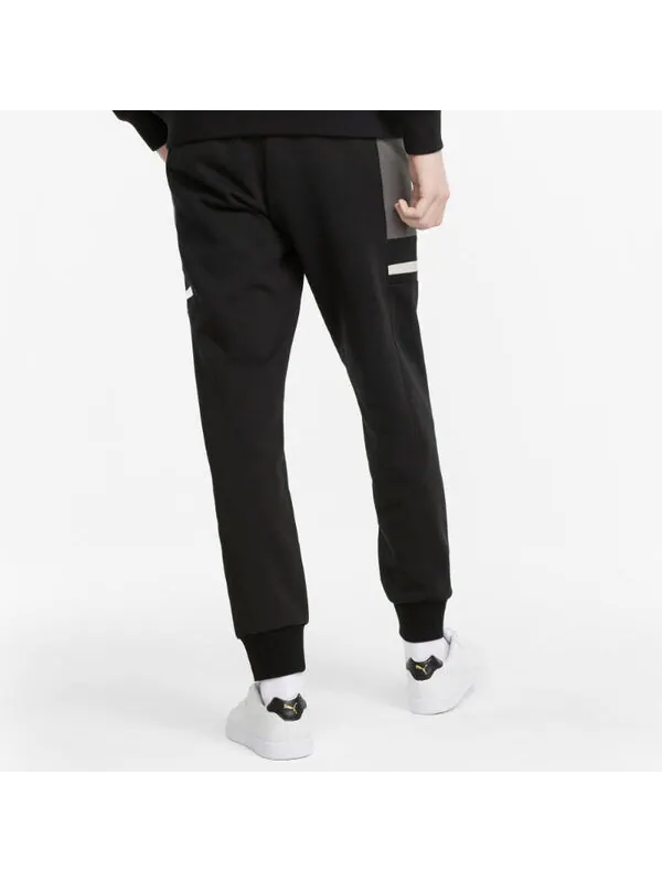 Брюки logo tape pants 'black' Puma — изображение 4 из 4, черный