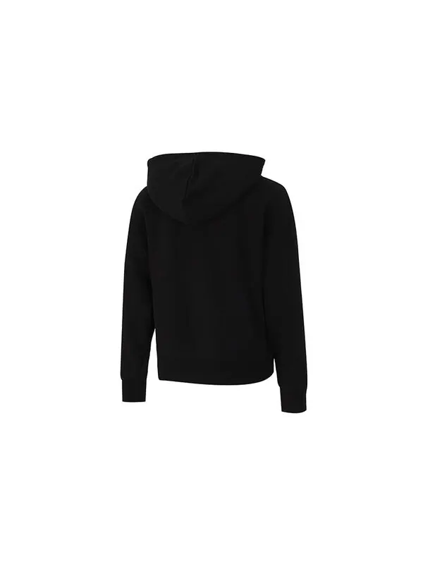 Свитер logo floral graphic hoodie 'black' Puma — изображение 2 из 4, черный