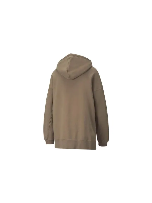 Свитер infuse pullover hoodie 'brown' Puma — изображение 2 из 4, коричневый