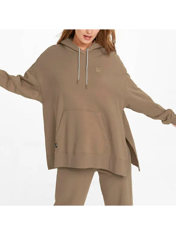 Свитер infuse pullover hoodie 'brown' Puma — изображение 3 из 4, коричневый