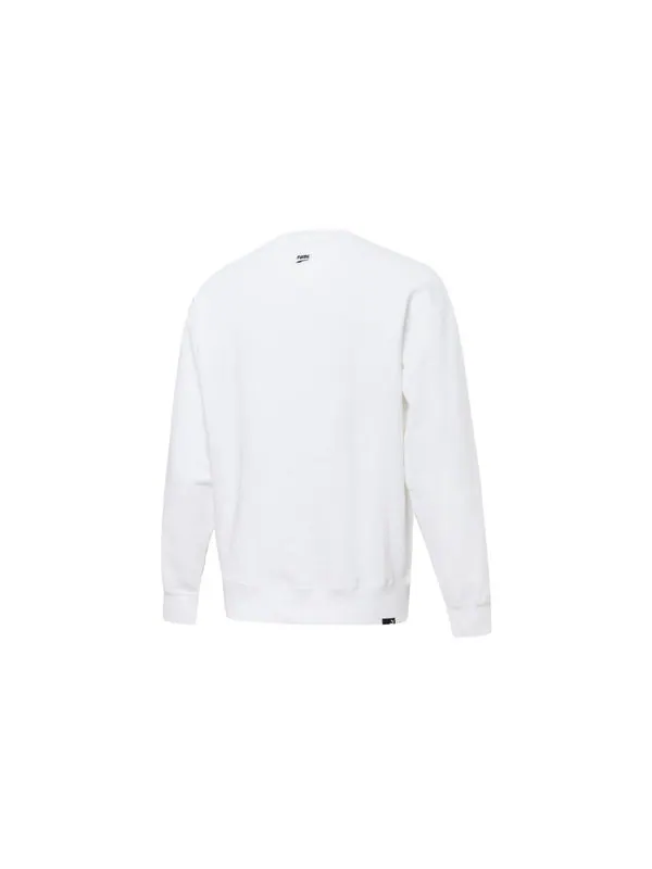 Толстовка downtown graphic crew tr living series logo pattern printing knit round neck pullover white Puma, белый