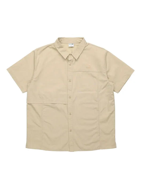 Рубашка поло classics oversized short sleeve polo shirt 'beige' Puma — изображение 1 из 4, бежевый