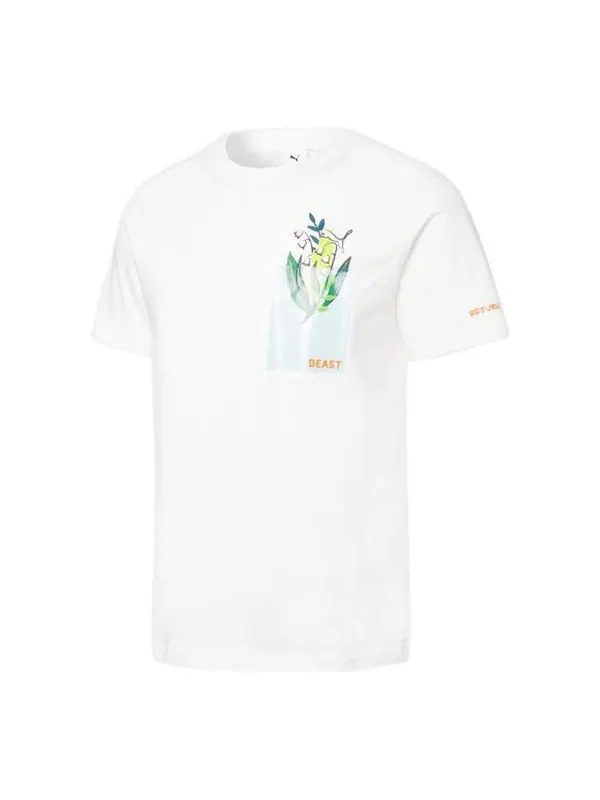 Футболка x the beast t-shirt 'flower' Puma — изображение 1 из 4, белый