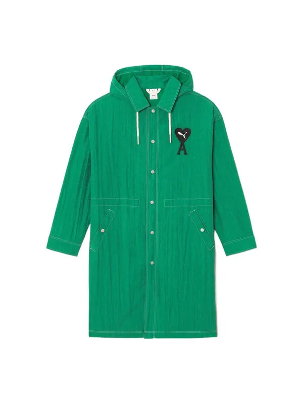 Куртка x ami light nylon jacket 'green' Puma — изображение 1 из 4, зеленый