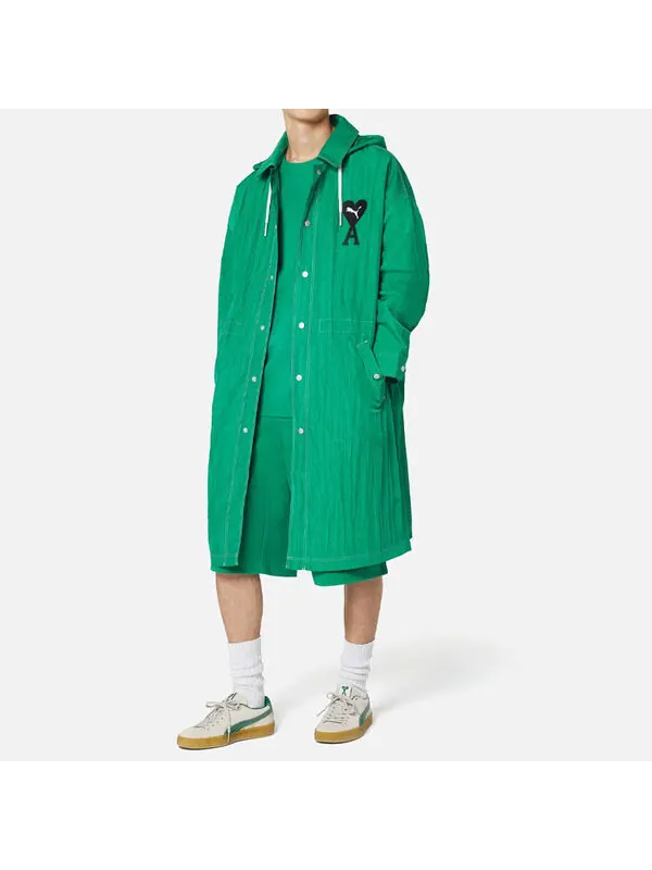 Куртка x ami light nylon jacket 'green' Puma — изображение 2 из 4, зеленый