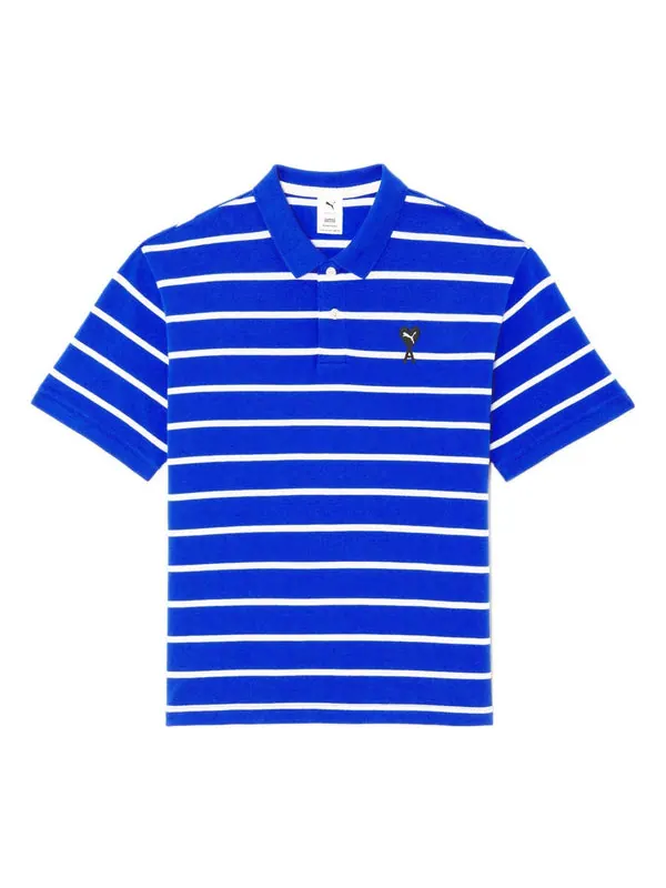 Футболка x ami short sleeve polo shirt 'blue' Puma — изображение 1 из 4, синий/белый