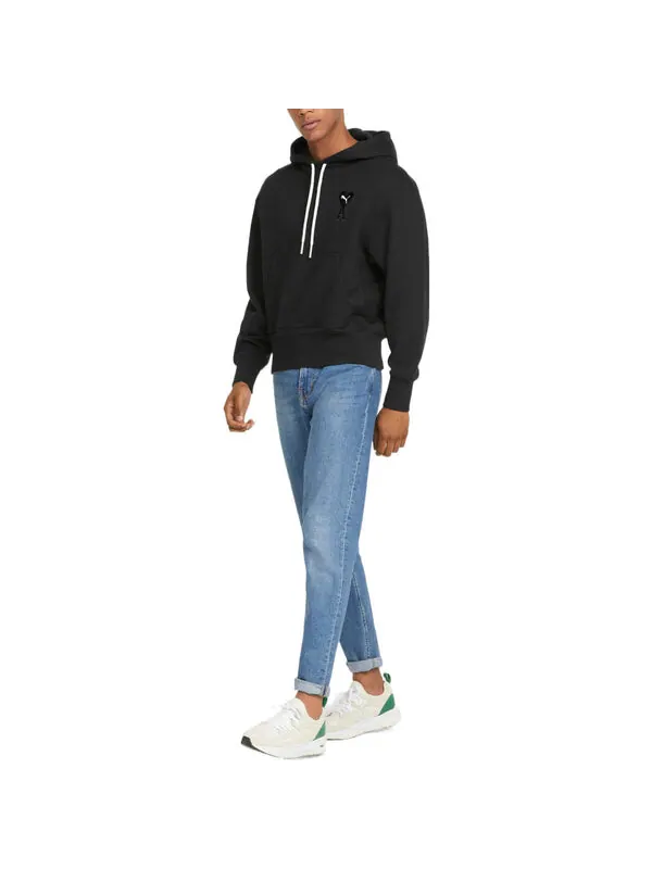 Толстовка x ami hoodie 'black' Puma — изображение 3 из 4, черный/белый